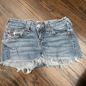 Cut off true religion shorts size 25